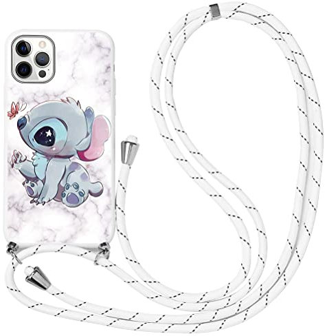 nurkorki Coque pour Huawei P30 Lite 6,15 avec Collier, Étui en Motif Stitch Mignon Silicone Souple Coque avec Cordon Tour de Cou Lanière Réglable Case Cover pour P30 Lite New Edition/Nova 4e, 07