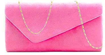 MODELISA - Bolso Sobre Fiesta Noche Mano Con Cadena Al Hombro Mujer (Fucsia C.)