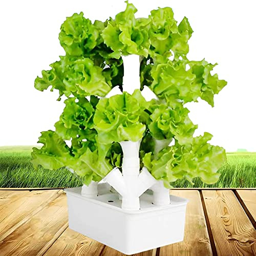 CGLYYDS Système De Culture De Tour Hydroponique, 4 Colonnes 32 Plantes De Plantes Tour De Culture Verticale, Aéroponique Kit De Culture pour Intérieur Et Extérieur pour Herbes, Fruits Et Légumes