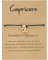 Sternzeichen-Sternbild-Armband, Stilvolles, Schwarzes Schnur-Karten-Armband, Verstellbares Armband, Damen/Herren-Horoskop, Himmlische Astrologie, Damen-Modeschmuck, Geburtstagsgeschenk, Steinbock, Ve