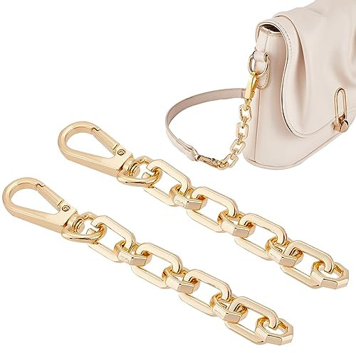 UNICRAFTALE 2 Stück Kurze Taschenketten Geldbörsenriemenver Längerung 12.3cm Goldene Handtaschen Verlängerungskette Schulterriemen für Taschen Für Crossbody Schulter Handtaschen Taschen Zubehör