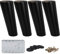 La Vane 8 inch / 20cm Wooden Furniture Legs, 4PCS Soild Wood Oblique Tapered Black Replacement Feet with Mounting Plate for Couch Sofa Cabinet TV Stand Armchair