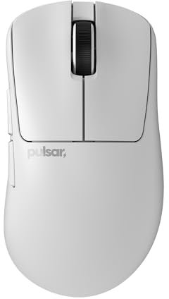 Pulsar Gaming Gears - Ratón inalámbrico grande Xlite V3 para juegos, ultraligero de 58 g, ergonómico, interruptores ópticos, sensor óptico PAW3395 (grande, inalámbrico, blanco)