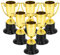 ZONKSTEE Trophies, 6pcs Trophies Medals Set Mini Winner Award Trophies Reward Prizes Plastic Trophy Model Prize Cup Toy Competitions Awards Toy Costume Parties Supplies