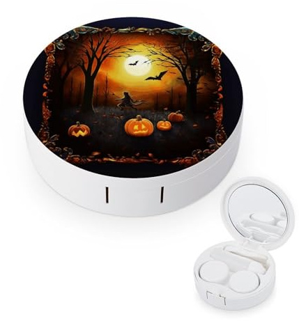 YHEGBFD Spectacle Case,Halloween Party Contact Lens Case,portable Contact Lens Case,contact Lens Box with Mirror