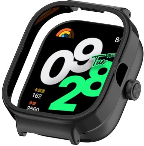 FTRONGRT Case Compatible with Xiaomi Redmi Watch 4, Shock Resistant, PC Watch Dial Protective Case Compatible with Xiaomi Redmi Watch 4 Smartwatch. Black