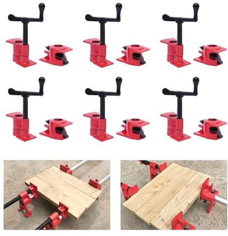 6 abrazaderas de tubo de 3/4 pulgadas, juego de abrazaderas de tornillo de tubo, abrazadera de tornillo de tubo, abrazadera para carpintería, herramienta para trabajar la madera