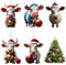 Vordpe 5 Stück Weihnachtsbaum Cow Anhänger, Acryl Anhänger Weihnachten, 2D Kuh Dekorative Ornamente, Christbaumschmuck Weihnachtsschmuck Geschenk (A)
