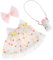 Perfeclan 15cm Puppenkleid,Süße Puppenkleidung,Puppenaccessoires,Stylisches DIY Puppenspielzeug,Puppenkleidung Haarschmuck als Geschenk,Kleine Mädchen, Rotes Herz