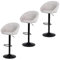 Youhauchair Tabouret Bar Lot de 3, Tabourets de Bar Réglable en Hauteur, Tabouret de Bar Pivotant, Tissu en Lin Respirant et Anti-salissures, avec Dossier et Repose-Pieds, Beige