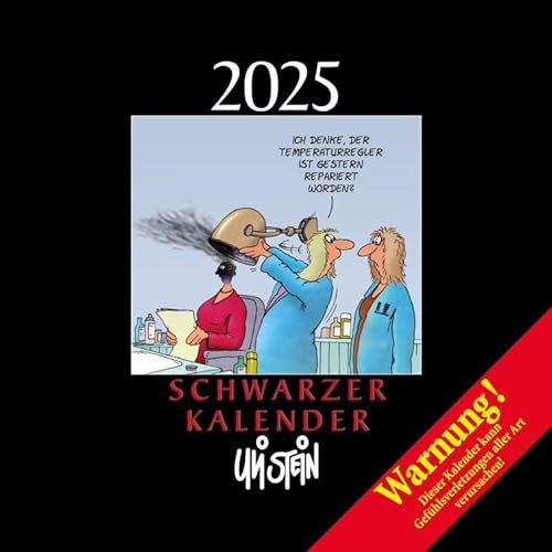 Schwarzer Kalender - Wandkalender 2025 - Lappan-Verlag - Uli Stein - Monatskalender voll schwarzem Humor von Uli Stein mit viel Platz zum Eintragen - 30 cm x 30 cm