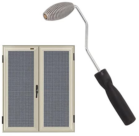 OPPWONG Rodillo de Fibra de Vidrio, Rodillo de Burbujas de Aleación de Aluminio, Rodillo Laminado, Rodillo de Pintura con Mango de Plástico para Ducha, Bañera, Reparación de (Type C)