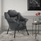 ML-Design Relaxsessel Anthrazit, Wohnzimmersessel mit Armlehnen & Seitentasche, Fernsehsessel Kopfkissen, Loungesessel mit Stahlrahmen & schwarzen Beine, Ohrensessel ergonomisch, Lesesessel gepolstert