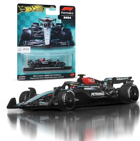 Hot Wheels Formula 1® Mercedes-AMG PETRONAS Formula One Team W15 Car | Premium 1:64 Scale Die-Cast Vehicle with Real Riders Tires, Metal Body & Chassis, JBM16