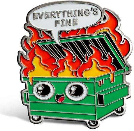 CHURYUML Dumpster Fire Fridge Magnets - Everything's Fine Refrigerator Magnets, Funny Office Gifts Unique Humorous Decorative Magnets for Office Decor Whiteboard Lockers Home Decoration