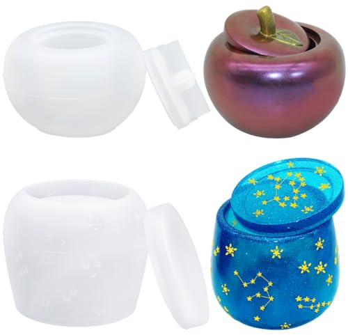 AFUNTA Lot de 2 moules en résine avec couvercle – Moules à fruits et constellations pour bouteilles de stockage, bougeoirs, contenants de bonbons