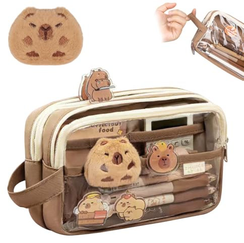 OFFCUP Federmäppchen Capybara Mäppchen Große Kapazität, Pencil Case Teenager Stiftetasche Tragbare Schreibwaren Tasche, Federtaschen Schlampermäppchen mit Reißverschluss Federmappe (ohne Schreibwaren)