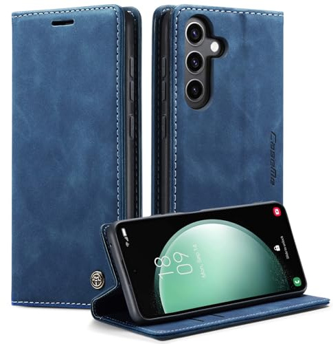 Monweicz Handyhülle für Samsung Galaxy S23 FE Hülle Premium Lederhülle Klappbar Flip Case Tasche Magnet Kartenfach Standfunktion Klapphülle Schutzhülle für Samsung Galaxy S23 FE - Blau
