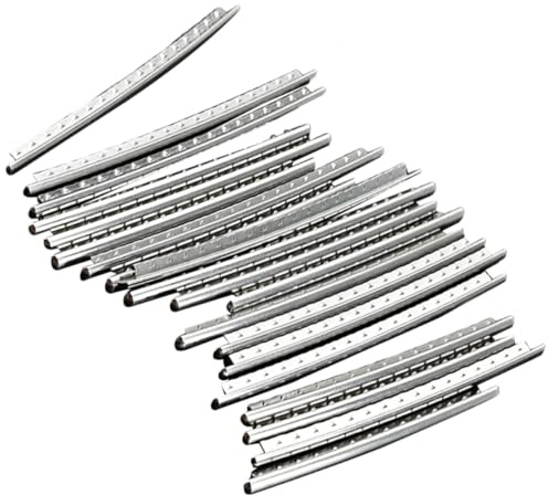 VICASKY 20 Stück Edelstahl Bunddraht für Akustikgitarre 2,2mm Breit 380mm Radius Verschleißfest Silber