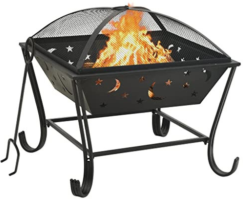 Haus & Garten, Kamine, Feuerstelle mit Schürhaken 62 cm XXL Stahl