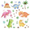 duoyif Wandsticker Dinosaurier Wandtattoos Dinosaurier Vulkan Palme Baum Wandaufkleber Tropisches Tier Wandsticker Wanddeko für Kinderzimmer Mädchen Jungen Babyzimmer Spielzimmer (Dinosaurier b)