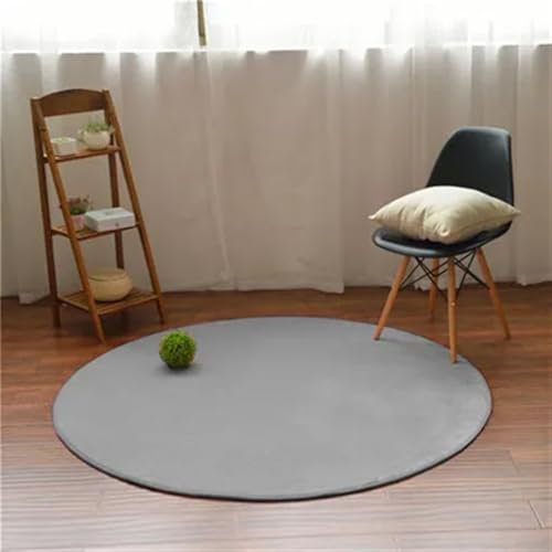 BOFIBO Runde Teppiche Nordischer Korallenteppich, Wohnzimmer-Bodenmatte, Schlafzimmer, rutschfeste Decke, Wohnzimmerteppich, Schlafzimmer, Nachttisch, runder Bodenteppich(10,Diameter 0.8m)