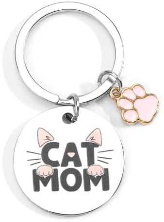Katze Schlüsselanhänger, Katzen Mutter Geschenk, Katzenanhänger für Schlüssel, Taschen, Rucksäcke