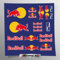 Aufkleber-Set kompatibel mit Red Bull Helm Sponsor | Aufkleber für Motorrad Rahmen Verkleidung | Vinyl Aufkleber Einfache Anwendung UV-Druck | Stickersland® (Blau)