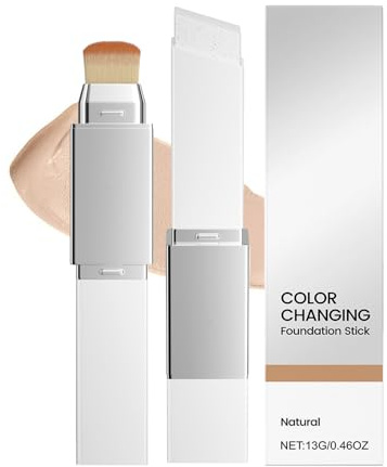 Foundation Color Changing Foundation Stick Blanc Cover Cream Stick 2 In 1 Foundation Stick Korea mit Bürste Feuchtigkeitsspendend Concealer Leichtigkeit für alle Hauttypen (Natural)