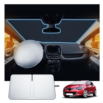SKTU Parasol Parabrisas Delantero para Renault Clio 4 2013-2019, Parasol Plegable Protección UV, Cubierta de Parabrisas como Accesorio Renault Clio 4