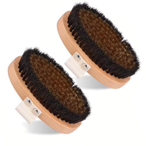 Goshoppers 2 cepillos secos de masaje para el cuerpo, de cobre, exfoliante en seco, de baño con finos alambres de cobre, corporal para drenaje linfático, circulación sanguínea