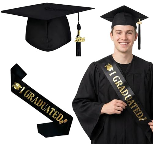 Bachelor Hut Abschluss Deko Set, 2er Set für Abschlussfeier und Universitätsabschluss, Perfekte Absolventenhut Dekoration für Erwachsene, Elegante Graduation Deko für Erinnerungsfotos und Sammlungen
