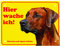 LUGUNO Schild Hund Rhodesian Ridgeback Warnung Vorsicht Hundeschilder Alu (20x15cm) mit 4 Eckbohrungen