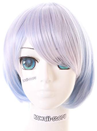 Kawaii-Story PL-612-2 Re Zero Kara Hajimeru Isekai Rem Blau Bob Kurz Haar Cosplay Perücke Wig Anime Manga
