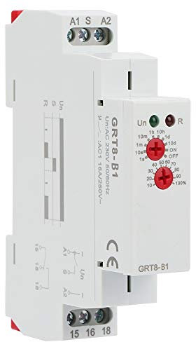 Nikou Retardo de Tiempo de retransmisión, GRT8-B1 Mini Apagado 220V Tiempo de retardo del Temporizador Relay Carril DIN Tipo Tiempo de AC Retardo Desconexion