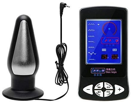 E-Stim Elektro Stimulation Kit Massage Analplug Groß Stecker Analdildo Elektro Shock Analsonde Reizstrom Sexspielzeug für Männer Frauen Paare SM Elektro Butt Pluck