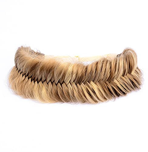 Bobiya Breites Fischschwanz-Haarband aus Kunsthaar, geflochten, klassisch, grob, elastisches Stretch-Haarteil, für Damen und Mädchen, mit Strähnchen
