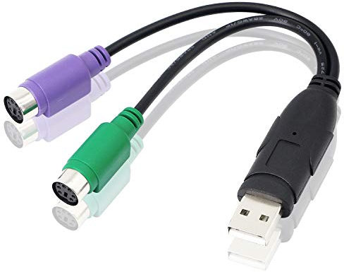 HONGLEI - Adattatore da USB a PS2, tastiera e mouse PS2 a USB, cavi convertitori, per tastiera e mouse, plug and play, nessun driver richiesto