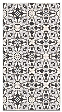 Panorama Tappeto Vinile Cucina Bagno - Varie Dimensioni - (Piastrella Caleidoscopio Orientale Grigio 40x80 cm)