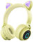 Funwaretech Auriculares Bluetooth para Niños con Micrófono, Auriculares Inalámbricos con Orejas de Gato,Estéreo de Alta Fidelidad para iPhone Android PC de Niña(Amarillo)