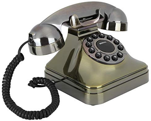 ASHATA Vintage Festnetztelefon, High Definition Call Großer Knopf Retro Antikes Telefon, Altmodische Festnetztelefone für Zuhause und Büro