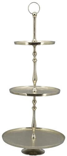 EXNER dekorative runde Deko-Etagere 3-stufig Metall vintage Landhaus Stil