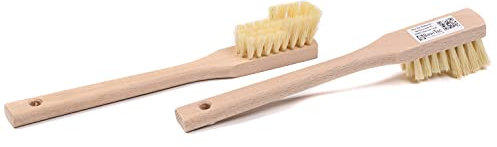 BawiTec Stielbürsten Reinigungsbürsten Schrubberbürsten Handbürsten Harte Borsten weiche Borsten Holzbürsten Verschiedene (gelb 2X 25,5cm)