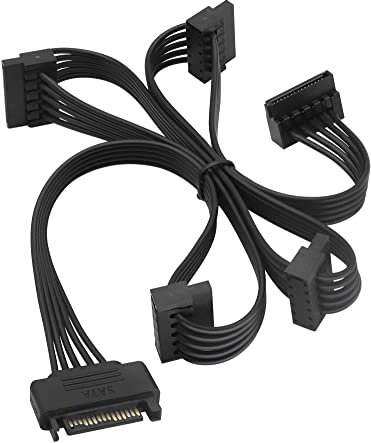 zdyCGTime Cable SATA de 15Pines Macho a 5xSATA Hembra de 15Pines de Disco Duro,Aplicar para HDD,SSD,Unidad óptica Cable de alimentación SATA(1Pieza)