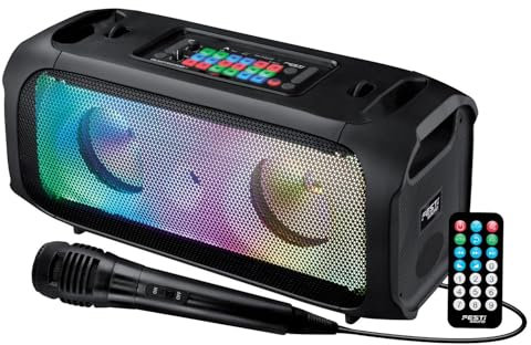 FestiSound Enceinte Sono Blaster900 DJ Autonome sur Batterie Puissance 900W Bluetooth USB Radio FM Pad DJ 72 Effets, Microphone
