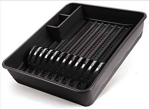 rg-vertrieb Abtropfgestell Abtropfständer Geschirrablage Abtropfschale Abtropfgitter Abtropfkorb Geschirr Korb 42 x 34cm (Anthrazit)