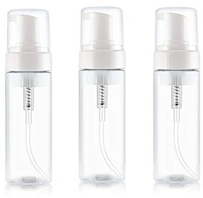 Erioctry 3Pcs 100ML 3.4oz Empty Clear Plastic Foam Pump Bottle Foaming Dispenser Refillable Travel Foaming for Soap Foam Shampoo Bathroom Accessory