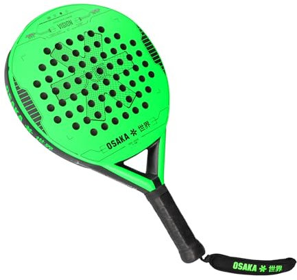 Osaka Pala Padel - Vision Aero Control, Marco de Carbono,Raqueta Padel Control, Forma de Precisión, Superficie Arenosa para Efecto.