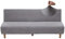 Jaotto Sofabezug Ohne Armlehne 2/3 Sitzer, Sofa Überwürfe Armlose Sofabettüberzug Jacqaurd Stretch Wasserdicht Waschbar, Sofaüberwurf Sofahusse für Clic Clac Klappcouch ohne Armlehnen,Samt#Hellgrau