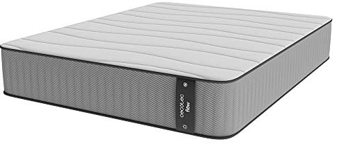 Cecotec Hybridmatratze Flow 6990 Hybrid 90x200. Mehrschichtig, Taschenfederkern SpringCore und Viskoelastik ViscoCare, Höhe 28 cm, Mittelhohe Festigkeit, SeparateMuv & BreathSoft
